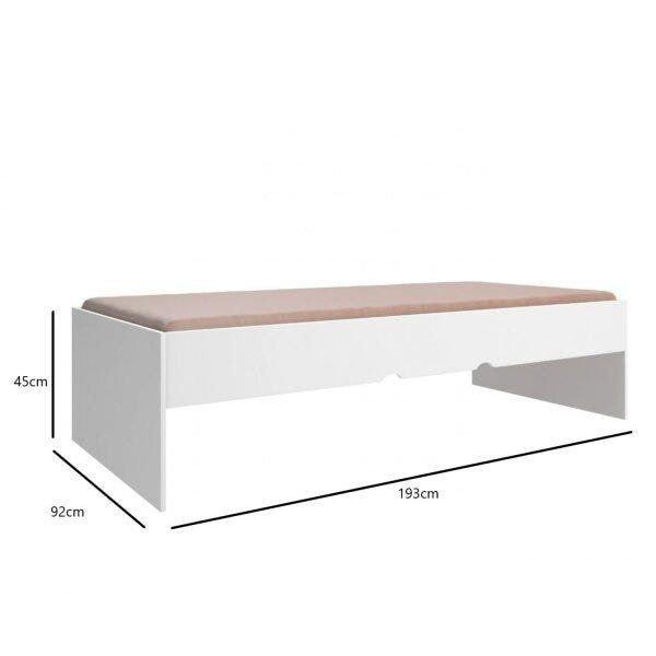 Cama Solteiro Juvenil Para Colchão 88x188cm Chiara Branco
