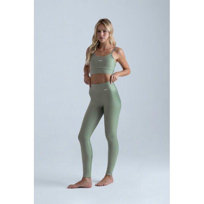Conjunto Fitness Legging Powerslim + Top Alça Digital Matcha Proteção Uv50+ Tecnologia Dry