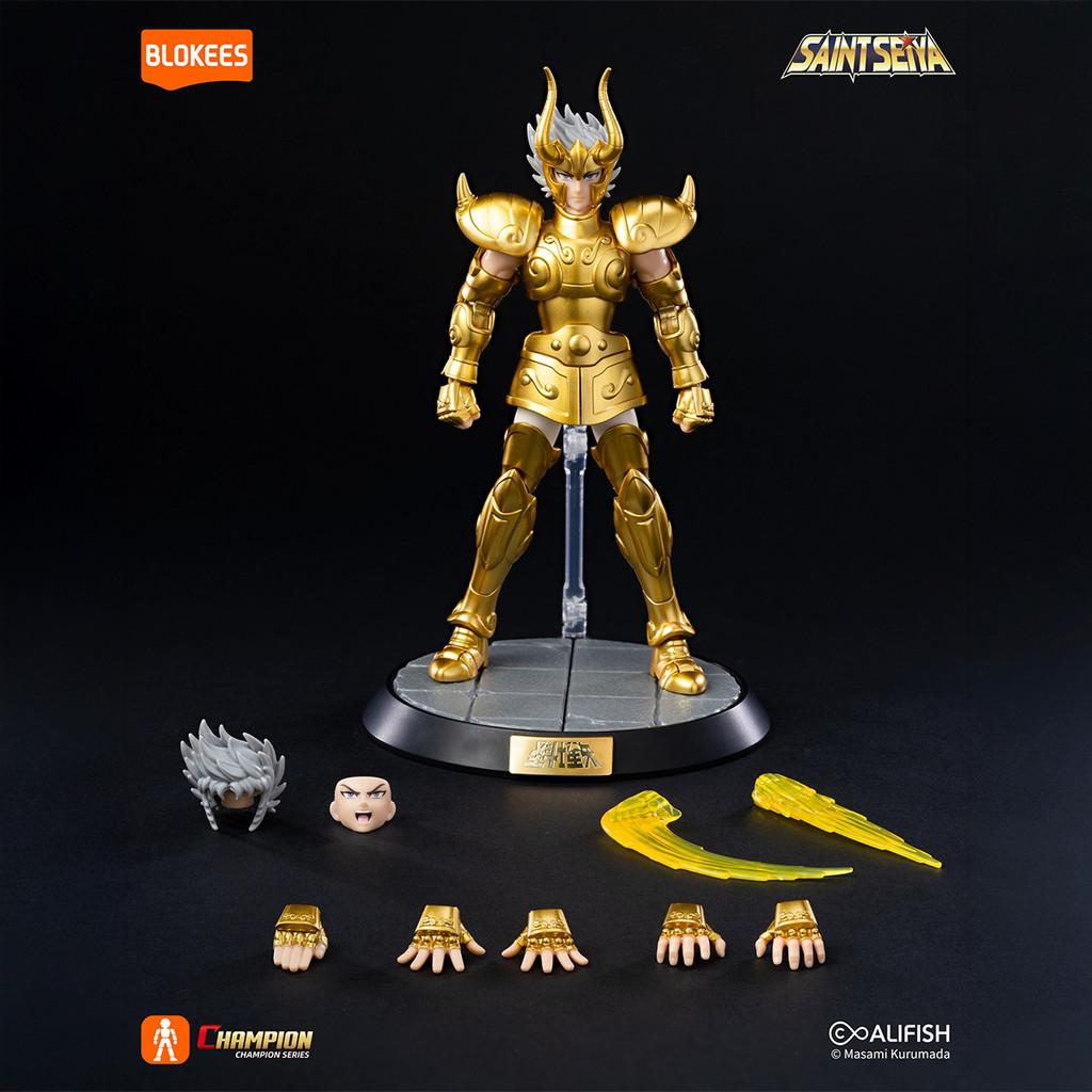 Boneco Articulado Montável Blokees Saint Seiya Champion Class Capricorn Shura Colecionável Model Kit