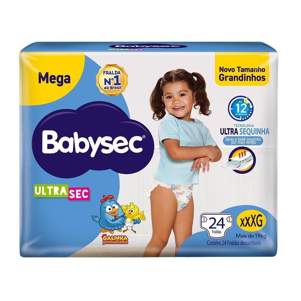 Fralda Babysec Galinha Pintadinha ULTRA Mega Xxxg 24 Unidades
