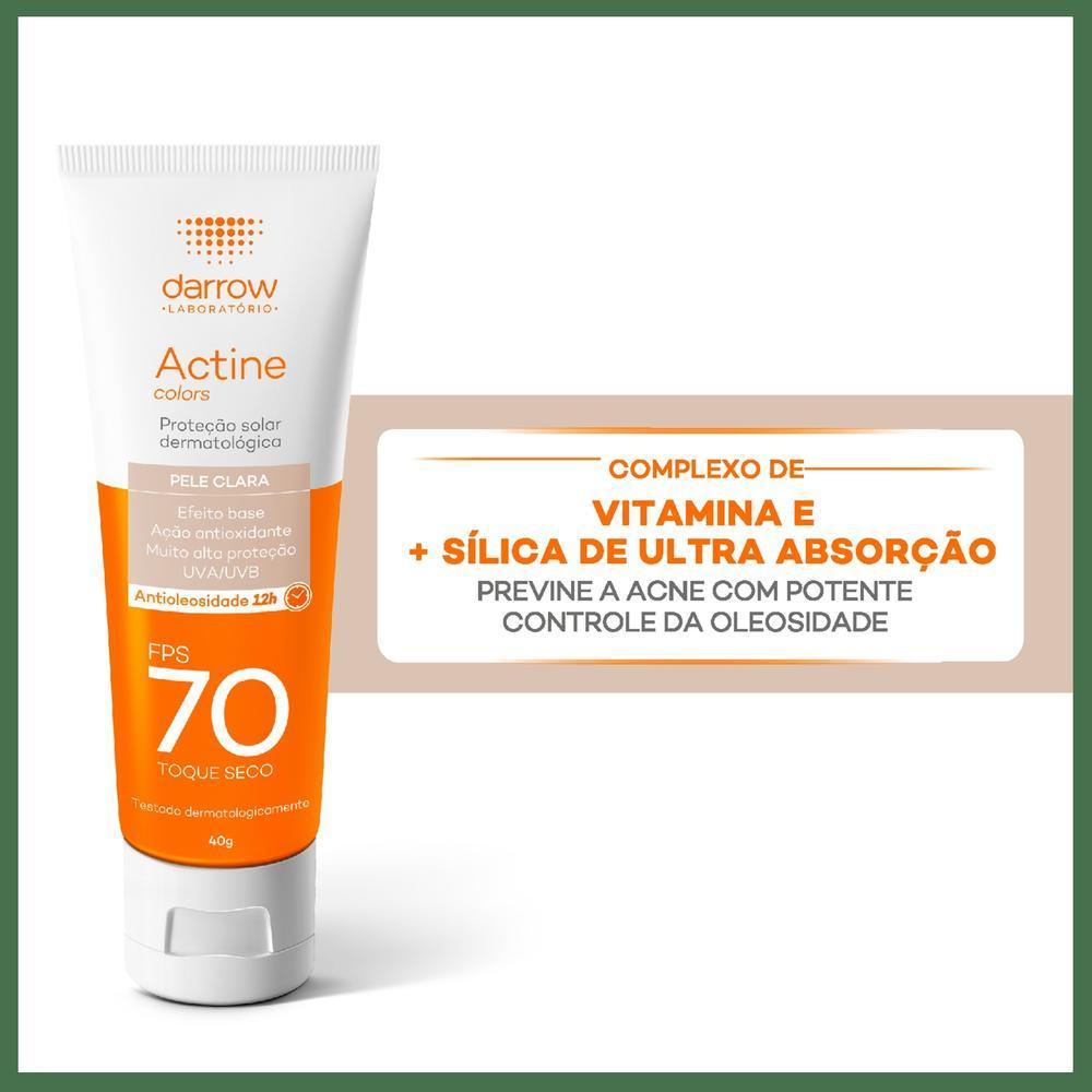 Darrow Actine Colors Fps70 Pele Clara - Protetor Solar 40g