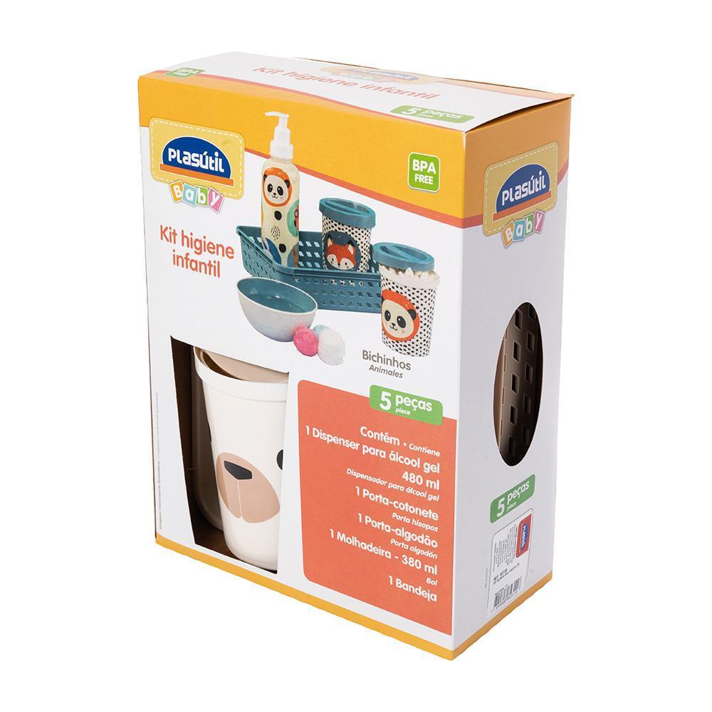 Kit Higiene Urso Caramelo Ursinho Bebê 5 Peças Plasútil