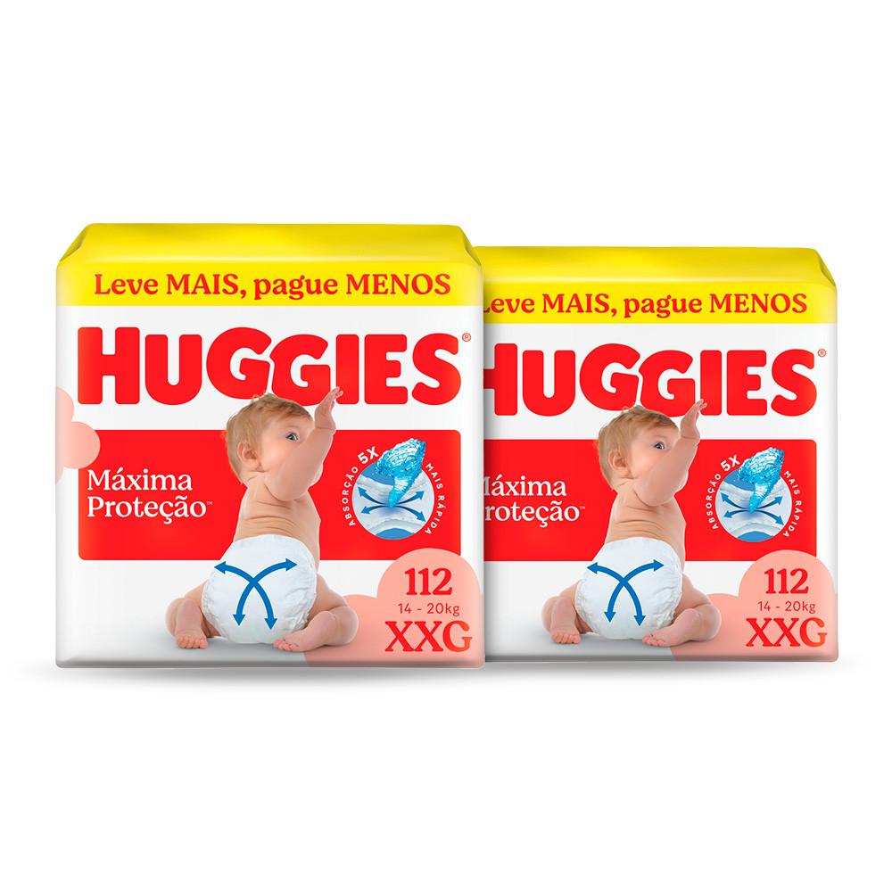 Kit 2 - Huggies Fralda Descartável Máxima Proteção Xxg - 112 Un