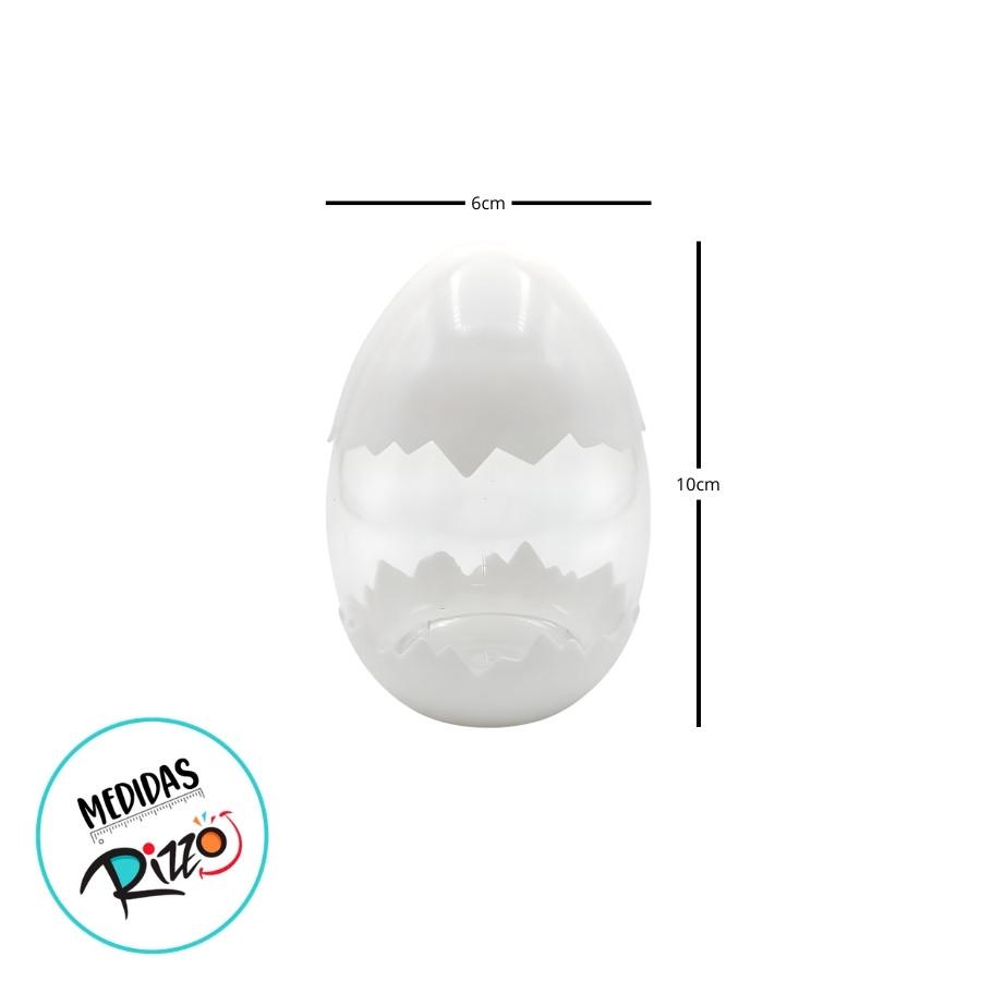 Ovo Transparente Casquinha - Branco - 6x10x6cm - 10 Unidades - Rizzo