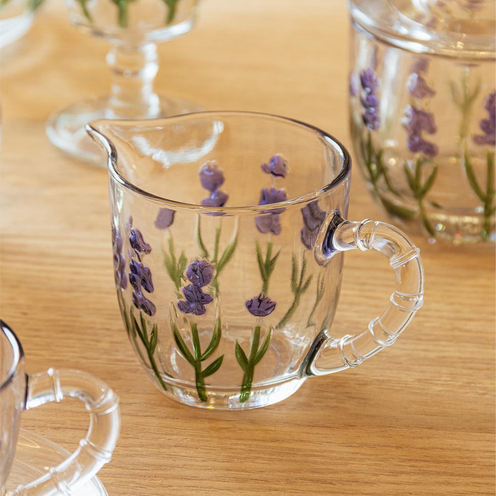 Leiteira Lavanda Lyor Hand Painting 240ml Cristal