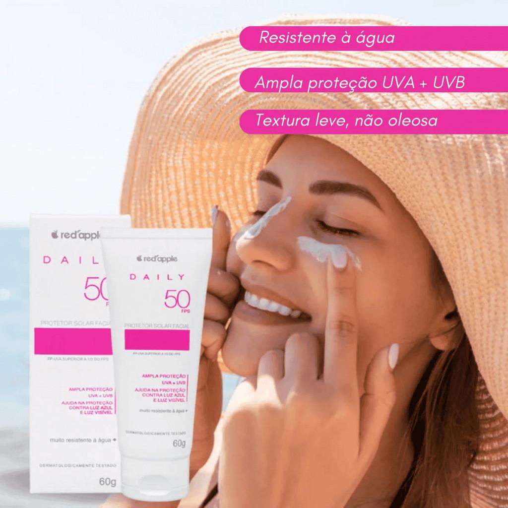 Red Apple Protetor Facial Daily FPS 50 60g