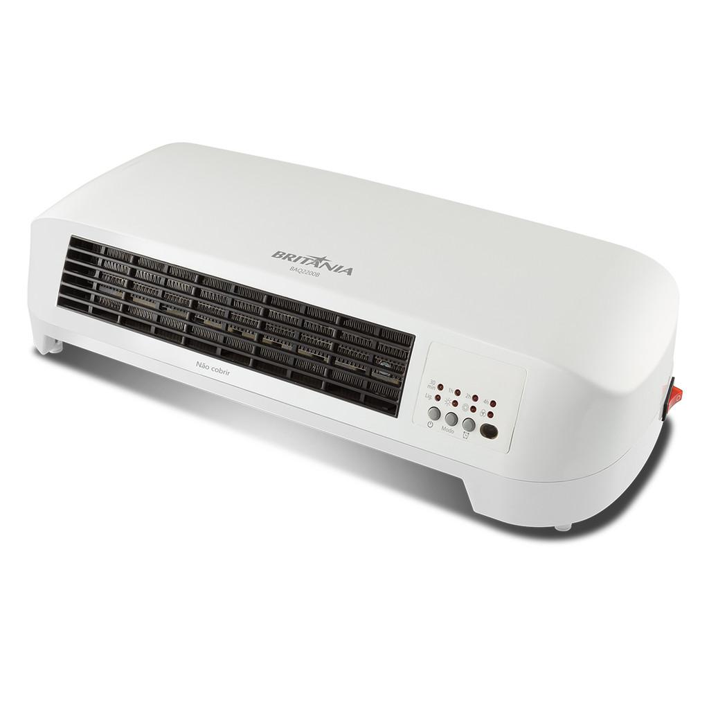 Aquecedor De Parede Britânia 2 Em 1 Com Timer Baq2200b Branco