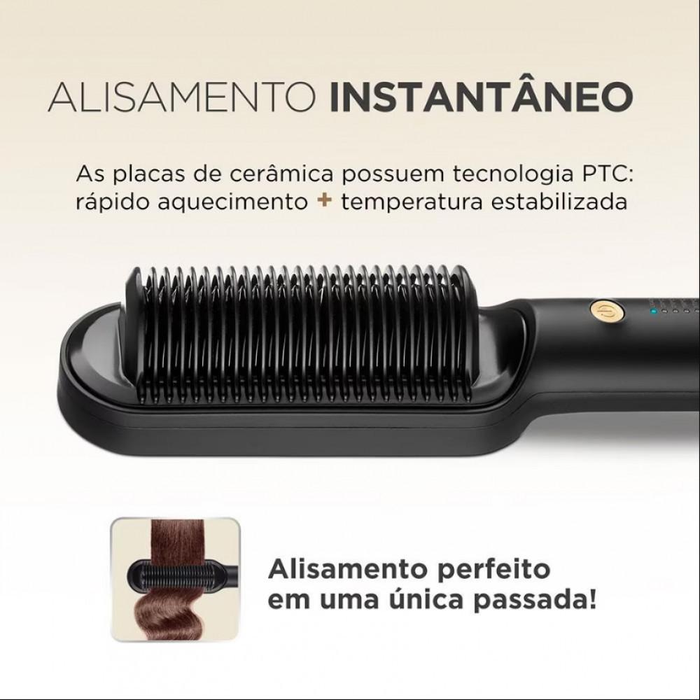 Escova Alisadora Black Gold Argan EA06 Cabo Giratório 230C Mondial