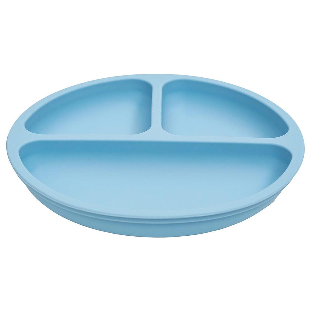 Prato Infantil De Silicone Com Ventosa Buba Azul