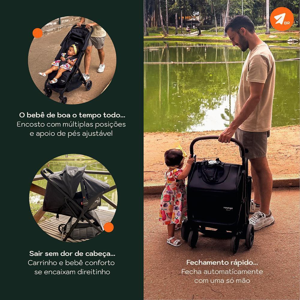 Carrinho De Bebê Travel System Quati 0-22kg Preto Voyage