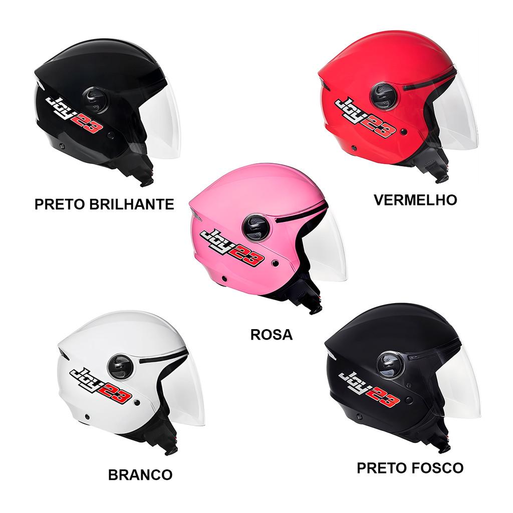 Capacete Taurus Aberto Joy23 Open Face Com Viseira Acoplada Várias Cores