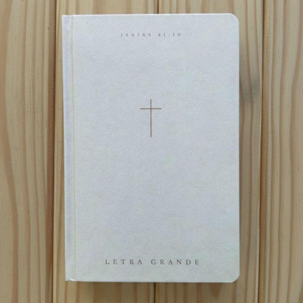 Bíblia Sagrada Letra Grande Nvi Capa Dura Cruz Creme