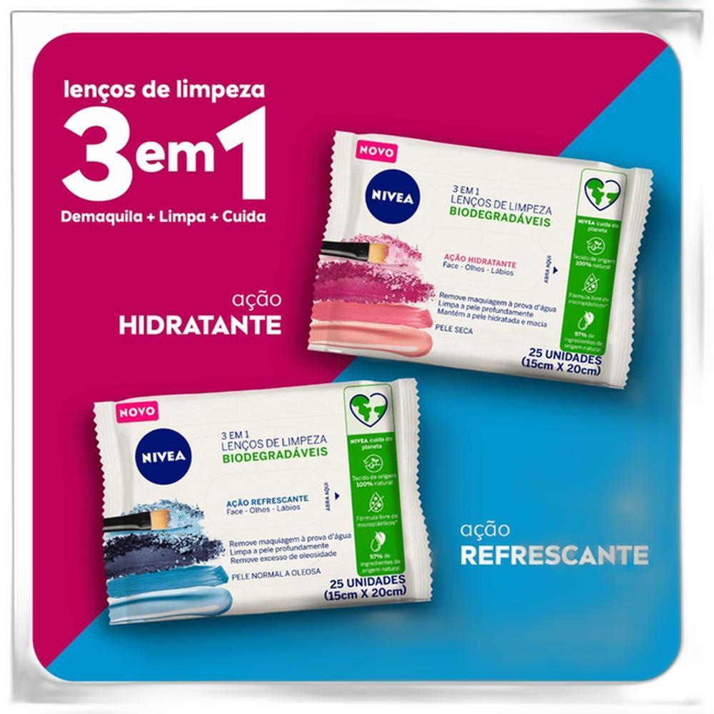 Nivea Ação Hidratante 3 Em 1 - Lenço De Limpeza Demaquilante (25 Unidades)