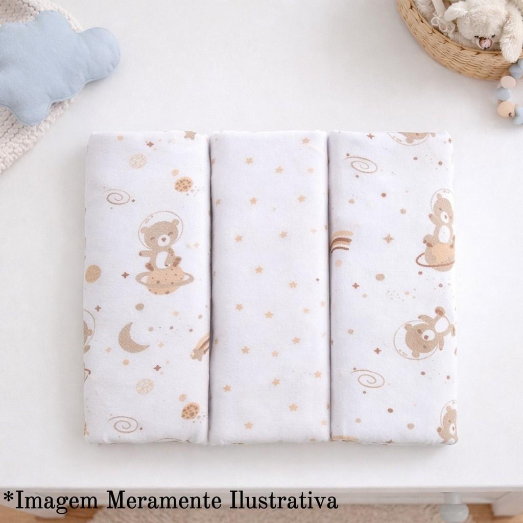 Kit Cueiro Bublim Rolinho Estampa Urso - 3 Peças