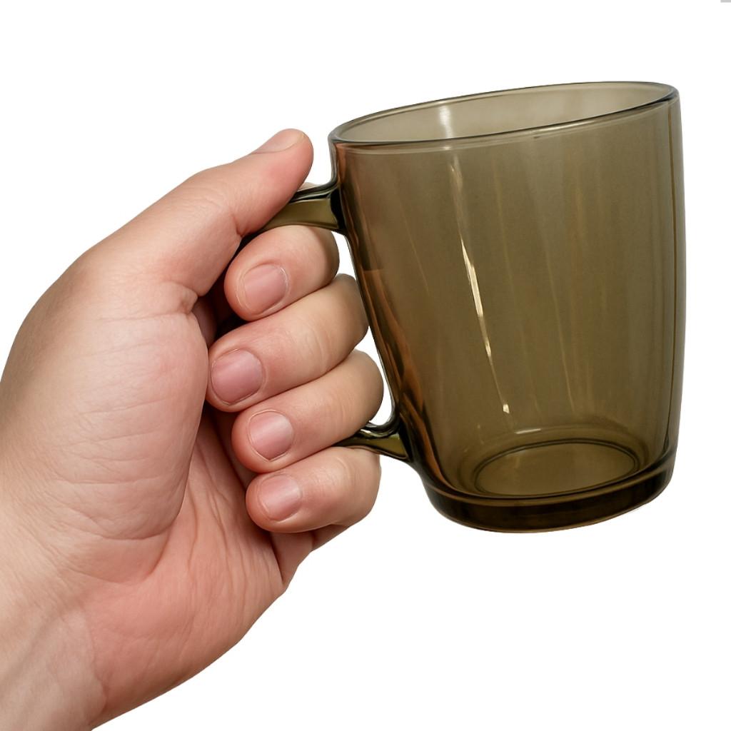 Jogo 6 Canecas Xícaras Grande Coloridas Luxo Vidro Café E Chá 350ml