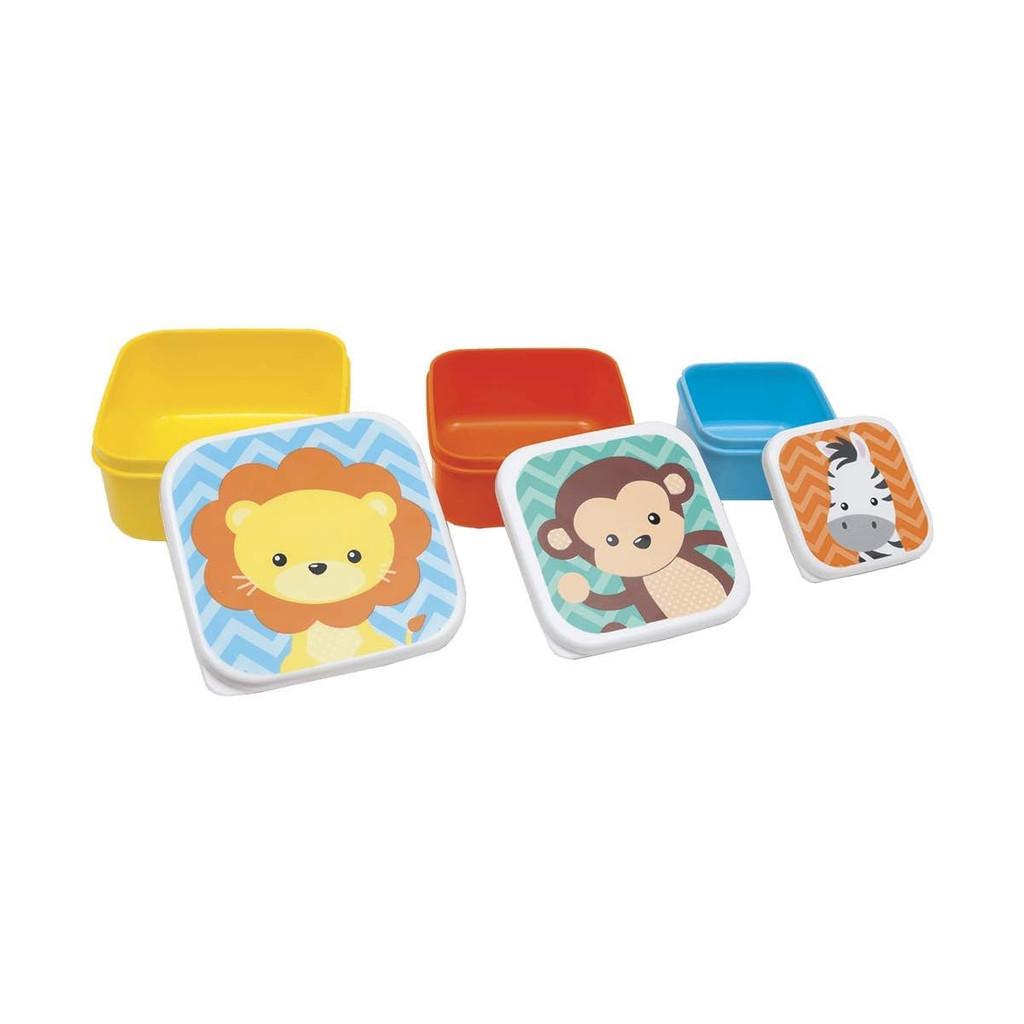Kit 3 Potes Infantil Papinha Lanchinho Buba Animal Fun