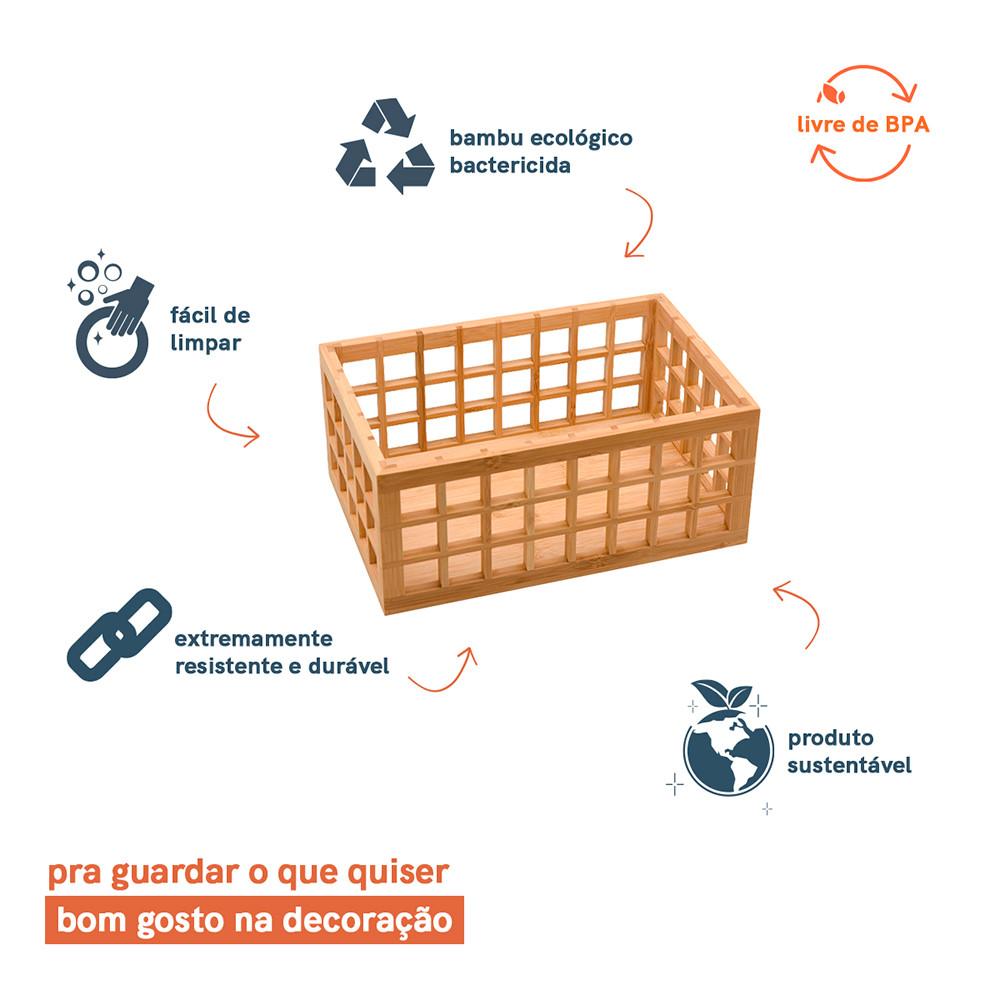 Caixa Em Bambu 26cm - Oikos