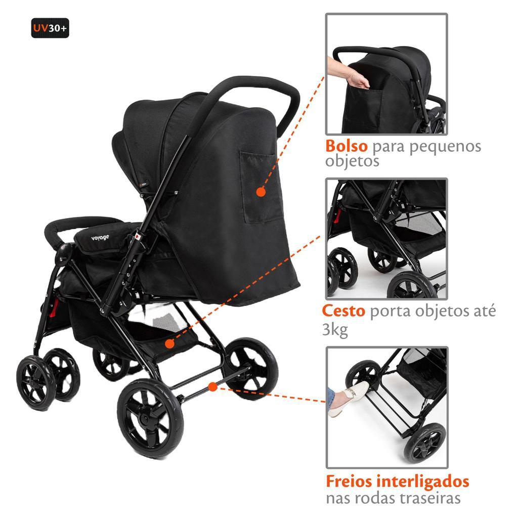 Carrinho De Bebê Com Bebê Conforto Travel System Alça Reversível Choice Voyage