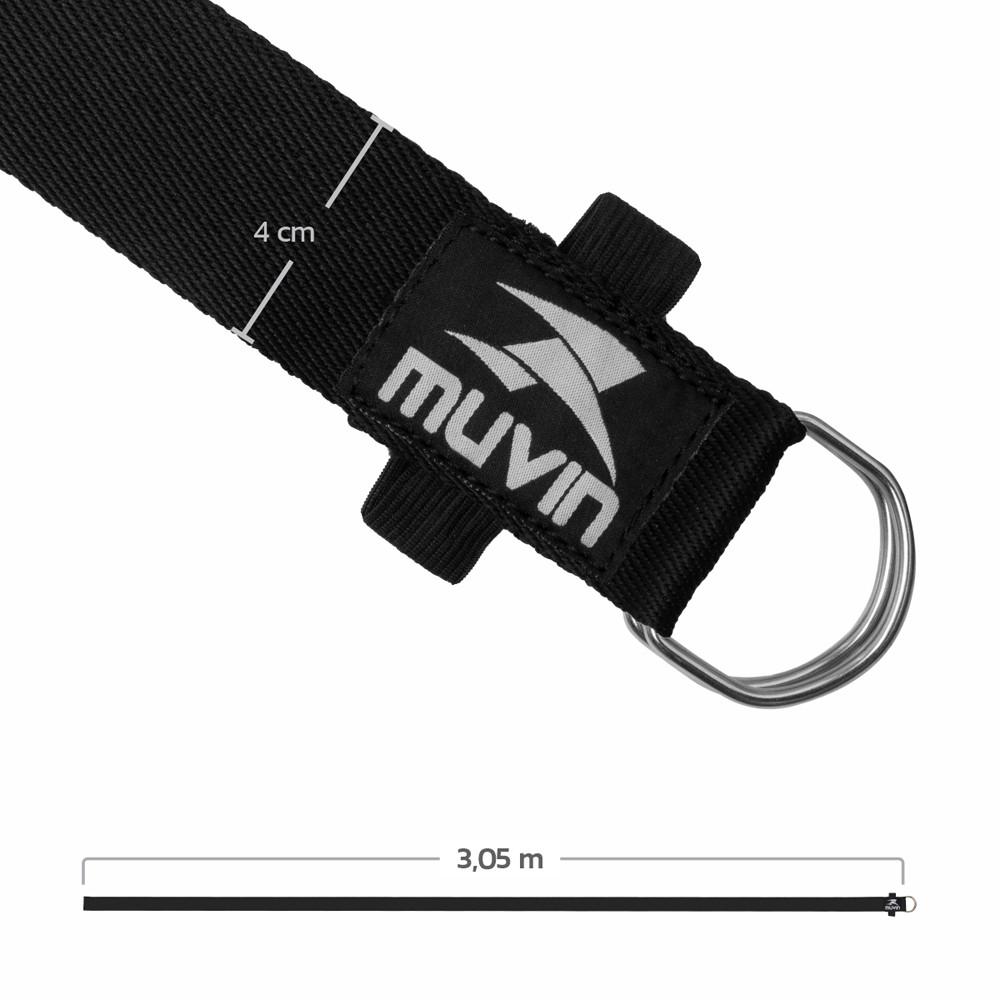 Yoga Strap Muvin - 305cm - Cinto De Alongamento Para Flexibilidade E Yoga