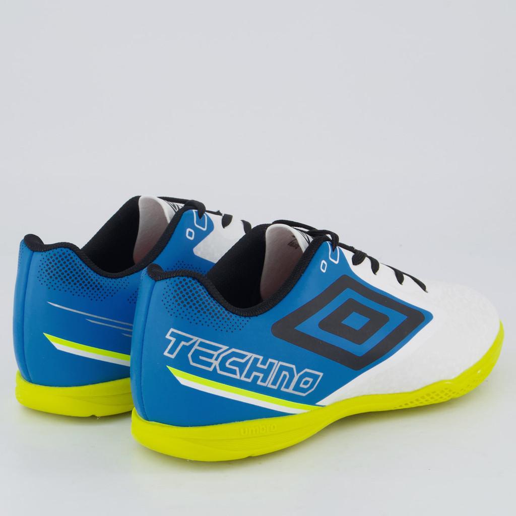 Chuteira Umbro Techno Ii Futsal Juvenil Azul E Branca