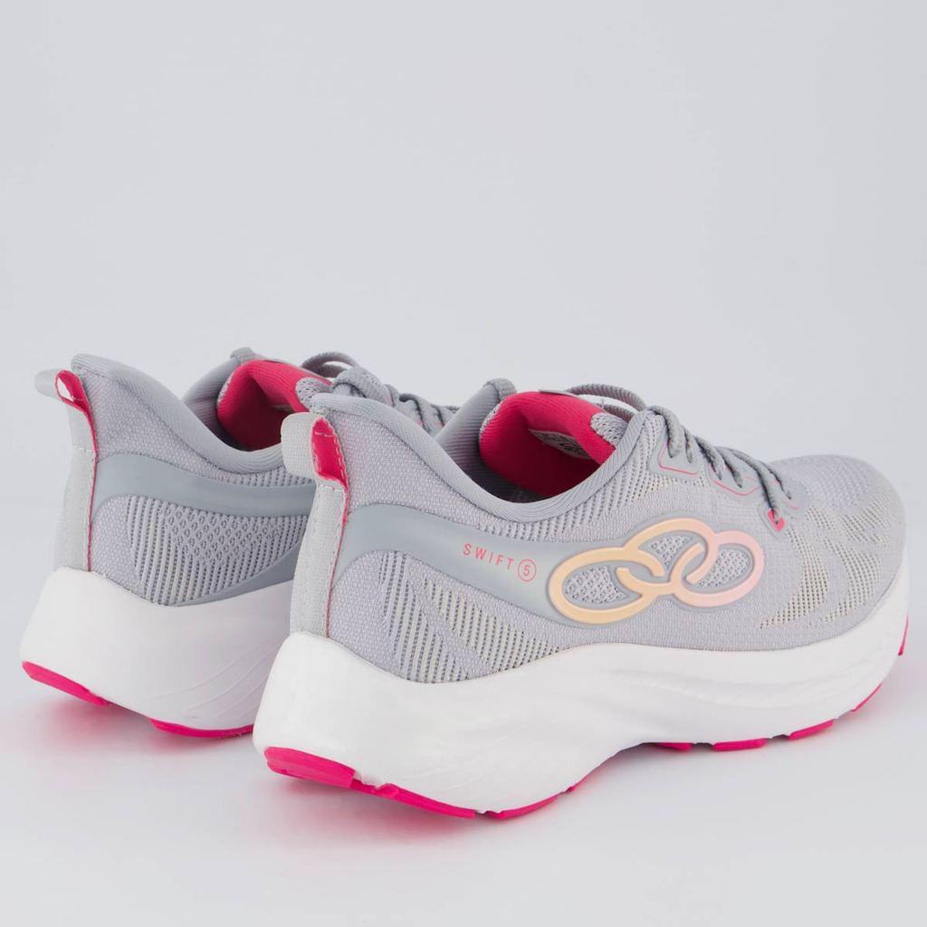 Tênis Olympikus Swift 5 Feminino Cinza E Rosa