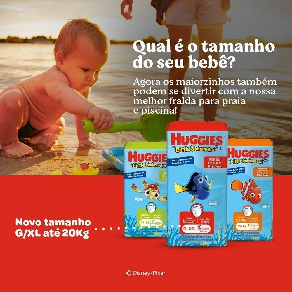 Fralda Descartável Para Praia E Piscina Huggies Little Swimmers M/g Com 10 Unidades