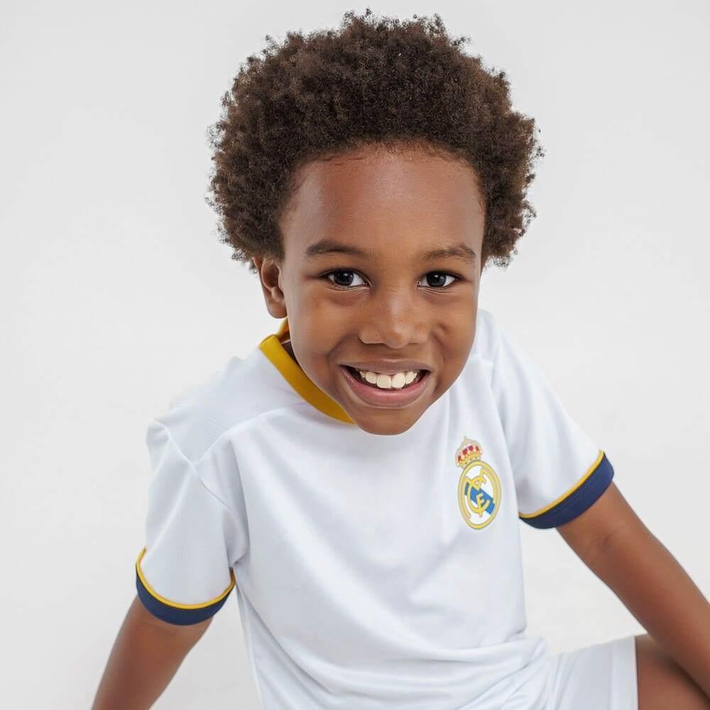 Camiseta Real Madrid Coroa Infantil Branca