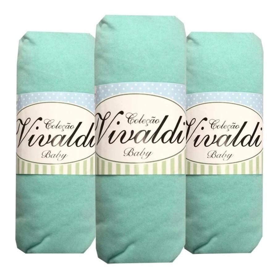 Kit 3 Lençol Avulso Liso Baby Para Vivaldi Elástico Malha Americano 100 Algodão Coleção Sulbrasil