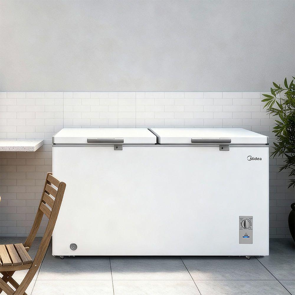 Freezer Horizontal Midea 2 Portas 508L Branco Inverter Mdrc698fzd013 Bivolt