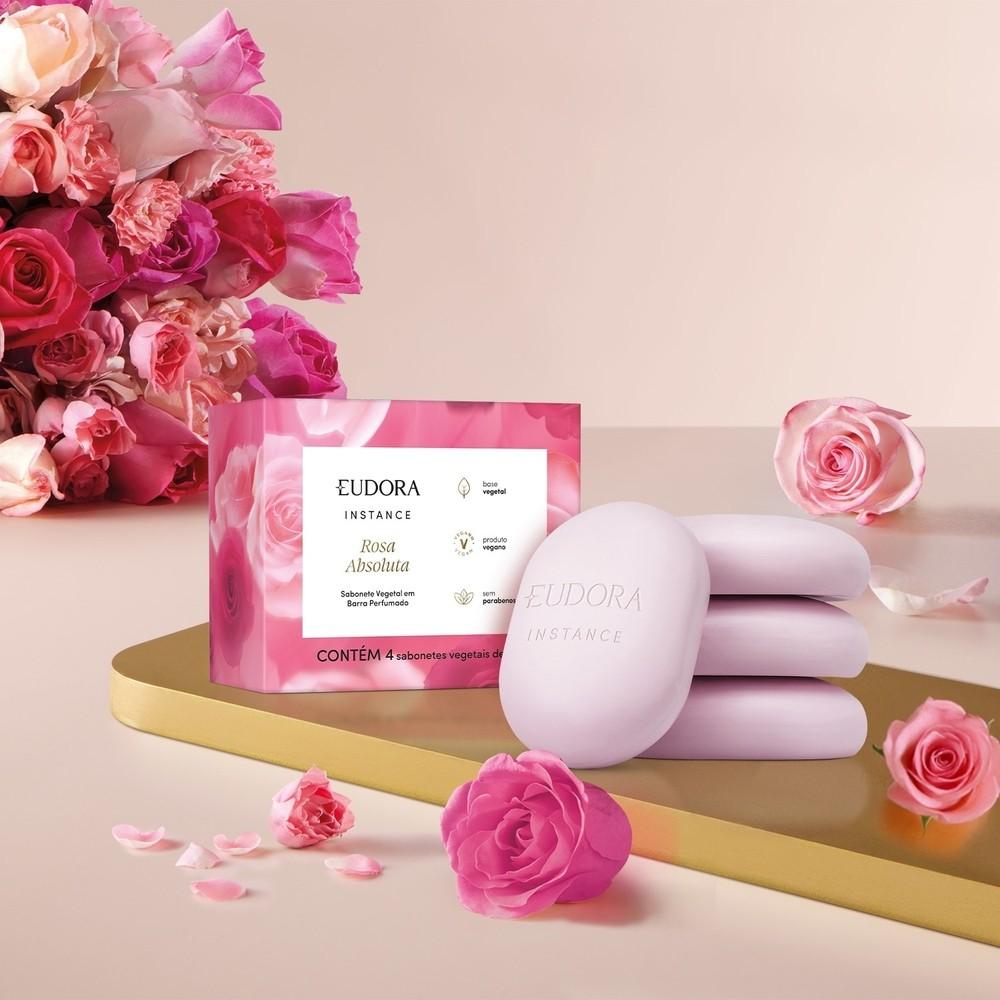 Sabonete Vegetal Em Barra Instance Rosa Absoluta 80g (4 Unidades)