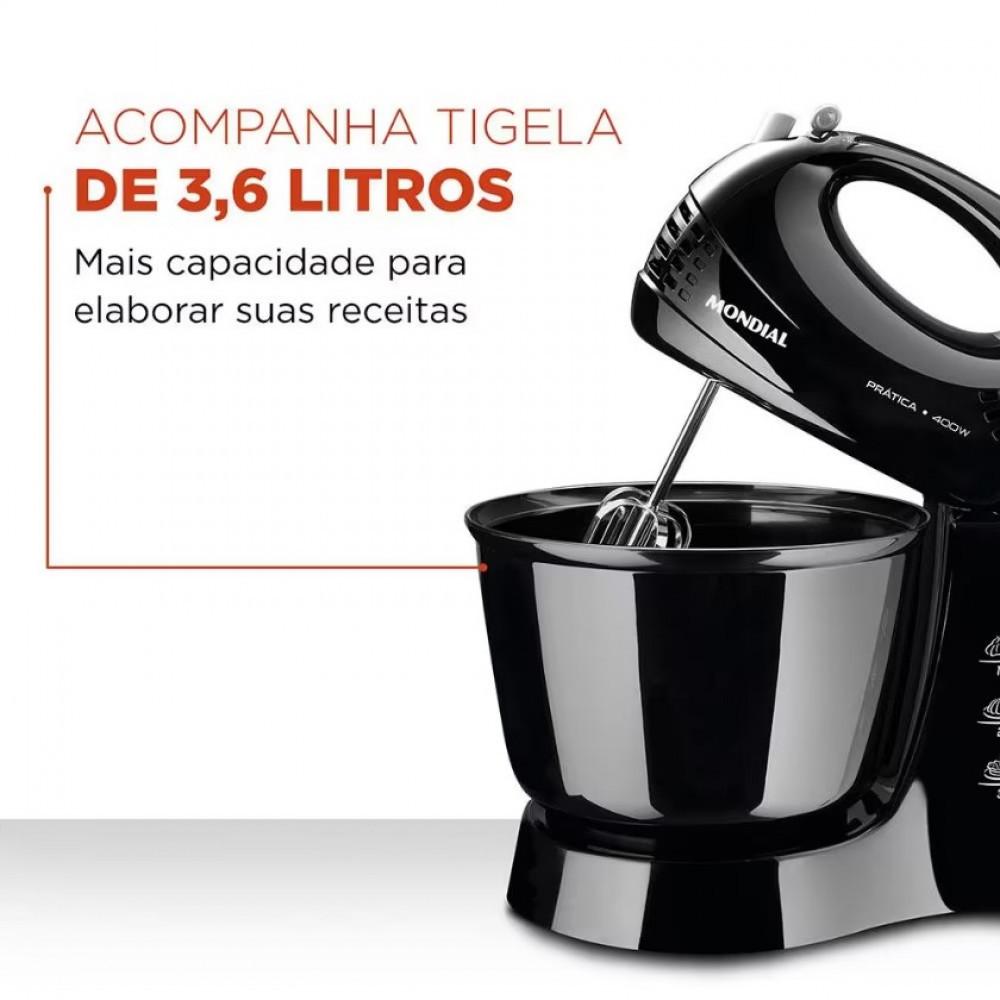 Batedeira Prática Black B-44 Com 3 Velocidades Mondial