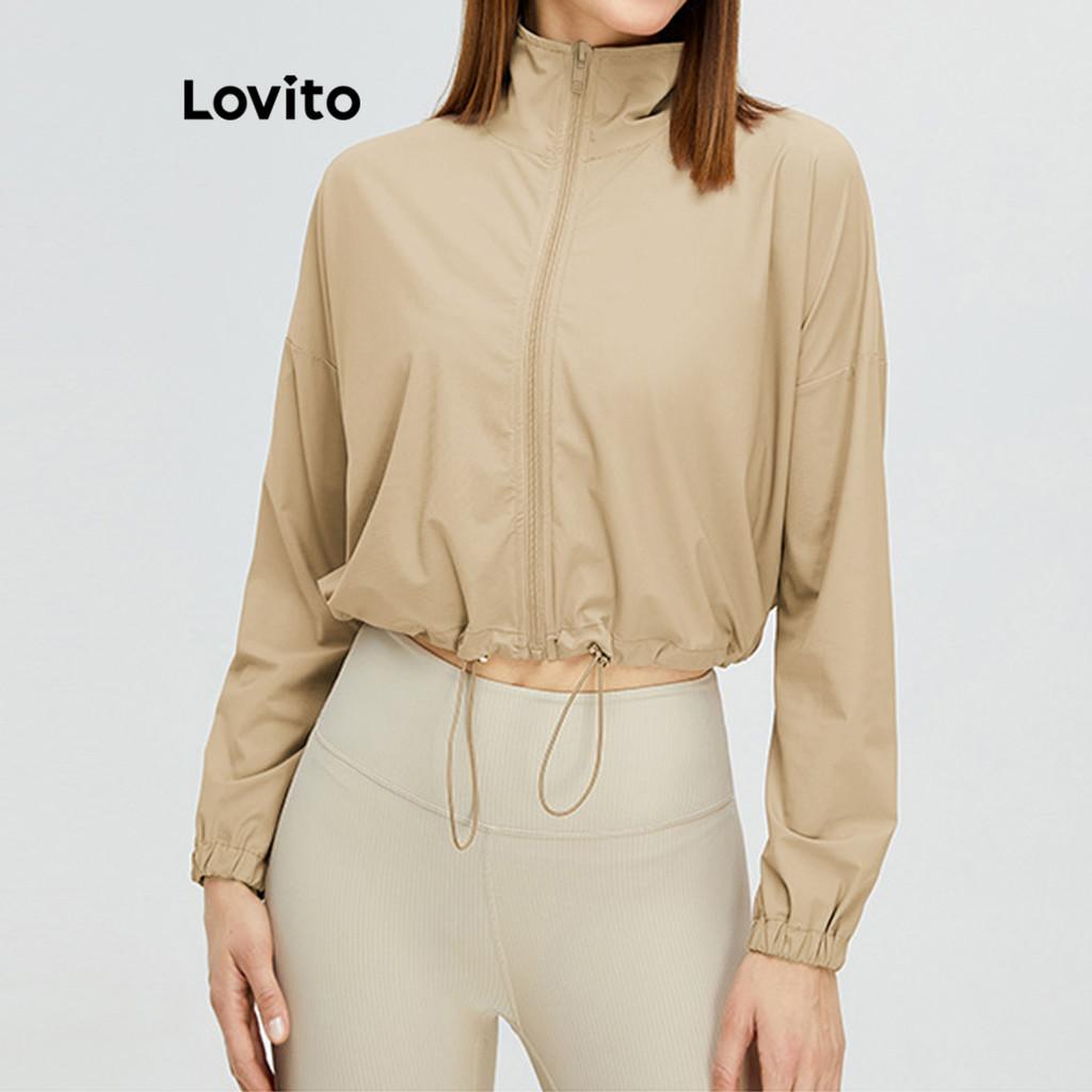 Lovito Casual Jaqueta Esportiva Com Cordão Liso