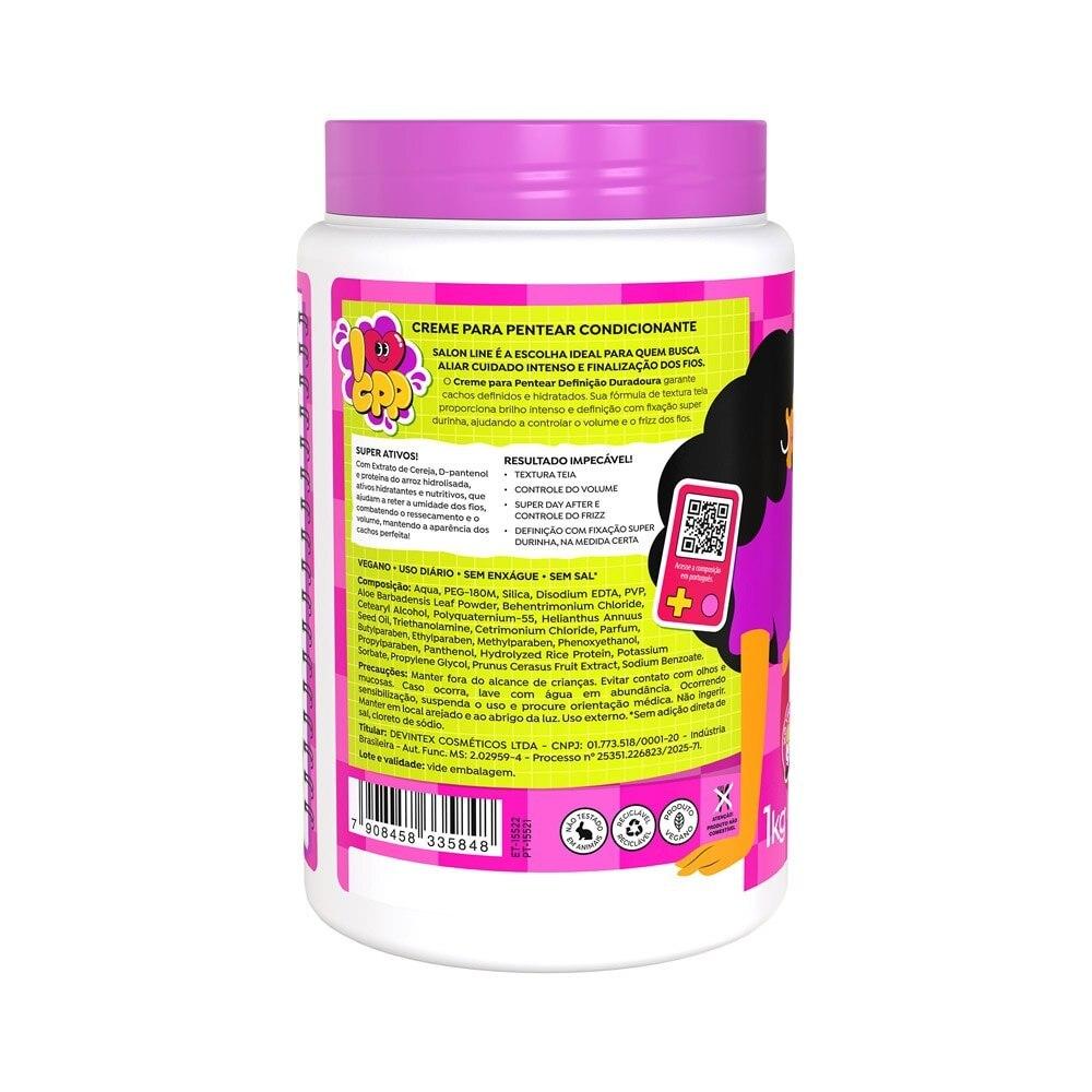 Creme Para Pentear Definição Duradoura Cachos À Prova 1kg