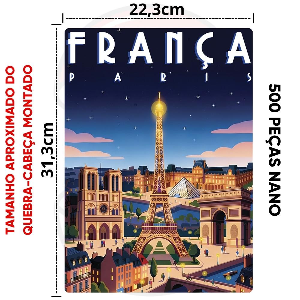 Quebra Cabeça Nano França Paris Postais Do Mundo 500 Peças Pequena Toyster Puzzle Monumentos Torre