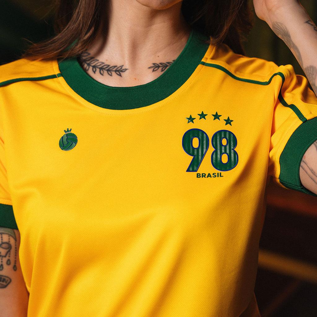 Camisa Brasil 1998 Retrô Feminina
