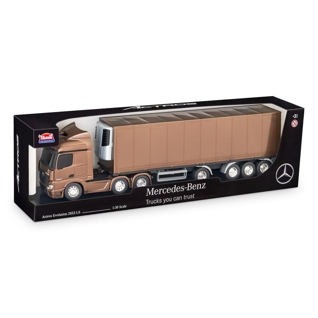Caminhão Infantil Menino Miniatura Mercedes Benz Actros Baú Refrigerado