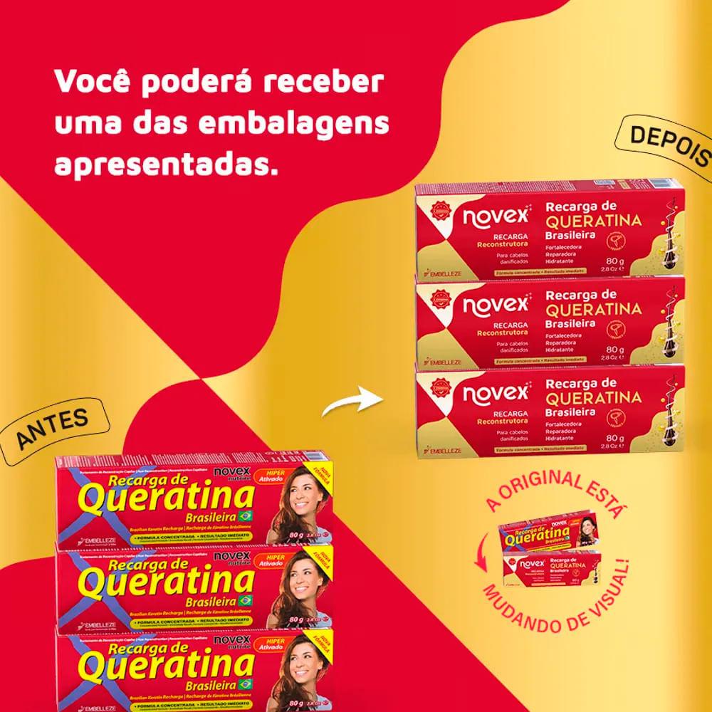 Kit Máscara Capilar Novex Recarga De Queratina 80g - 4 Unidades