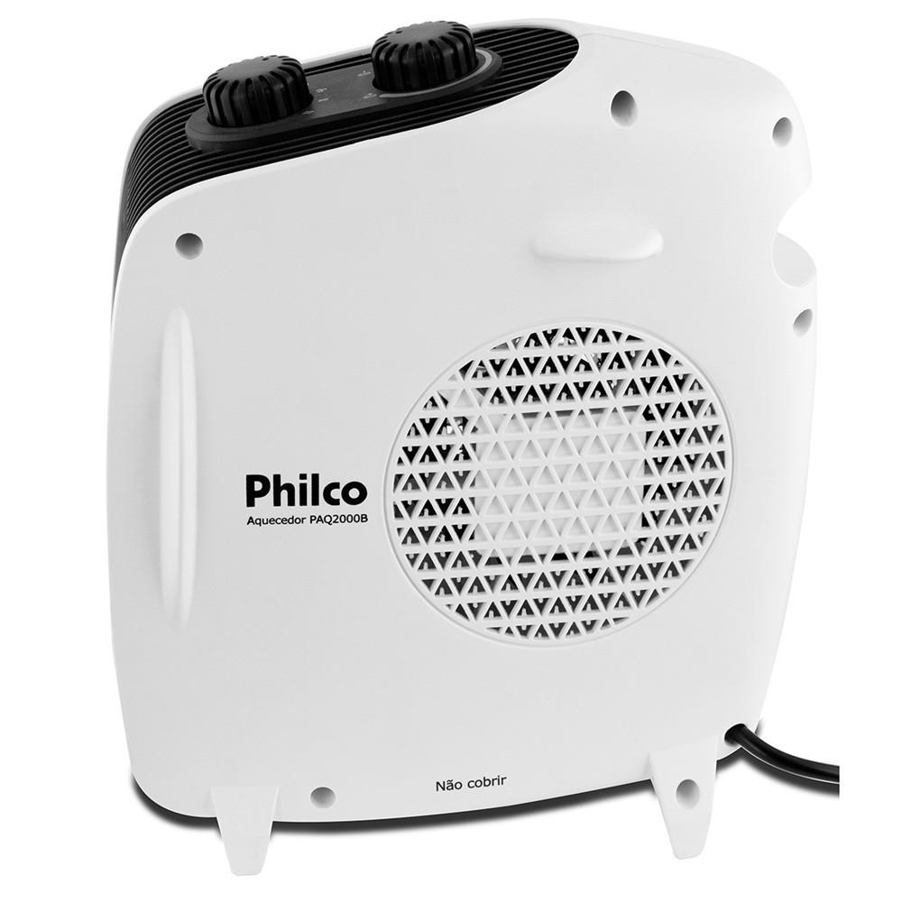 Aquecedor Philco 2 Em 1 Com 3 Níveis De Potência Paq2000b Branco E Preto