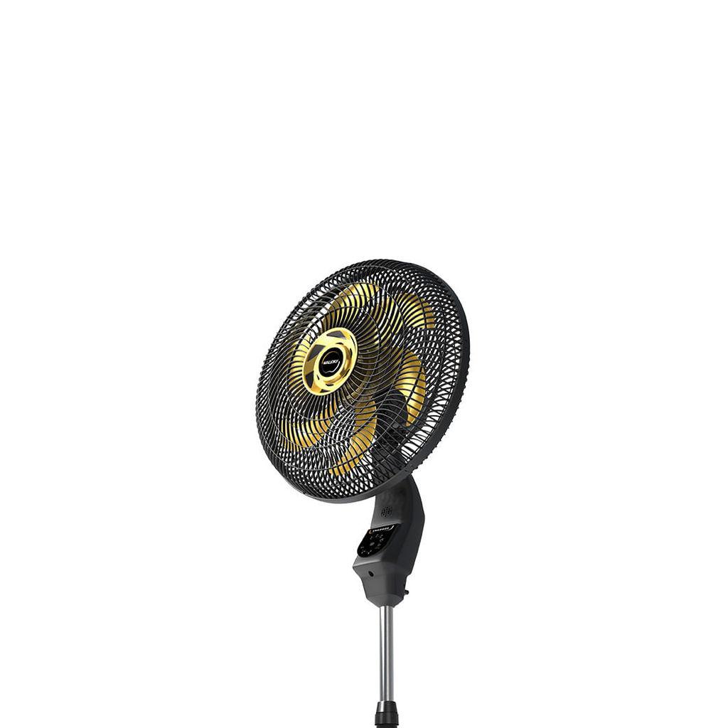 Ventilador De Coluna Com Controle Mallory 40cm Chronos Preto E Dourado 220V