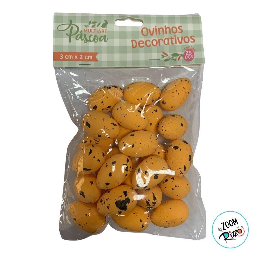 Ovinhos De Páscoa Decorativos Laranja Com Manchinhas - 3cm - 25 Unidades - Rizzo