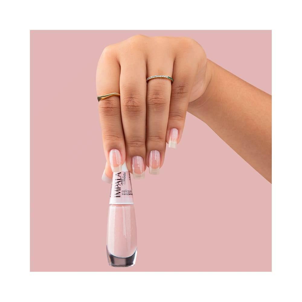 Kit 2 Esmaltes Impala Tons Nude Transparente E Cremoso