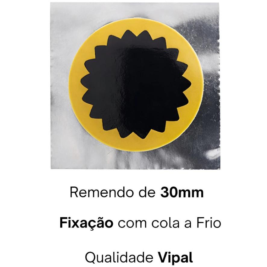 30 Remendos R-00 + Cola Vipal Cb-01 Reparo De Pneu Bicicleta E Moto - Envio Rapido