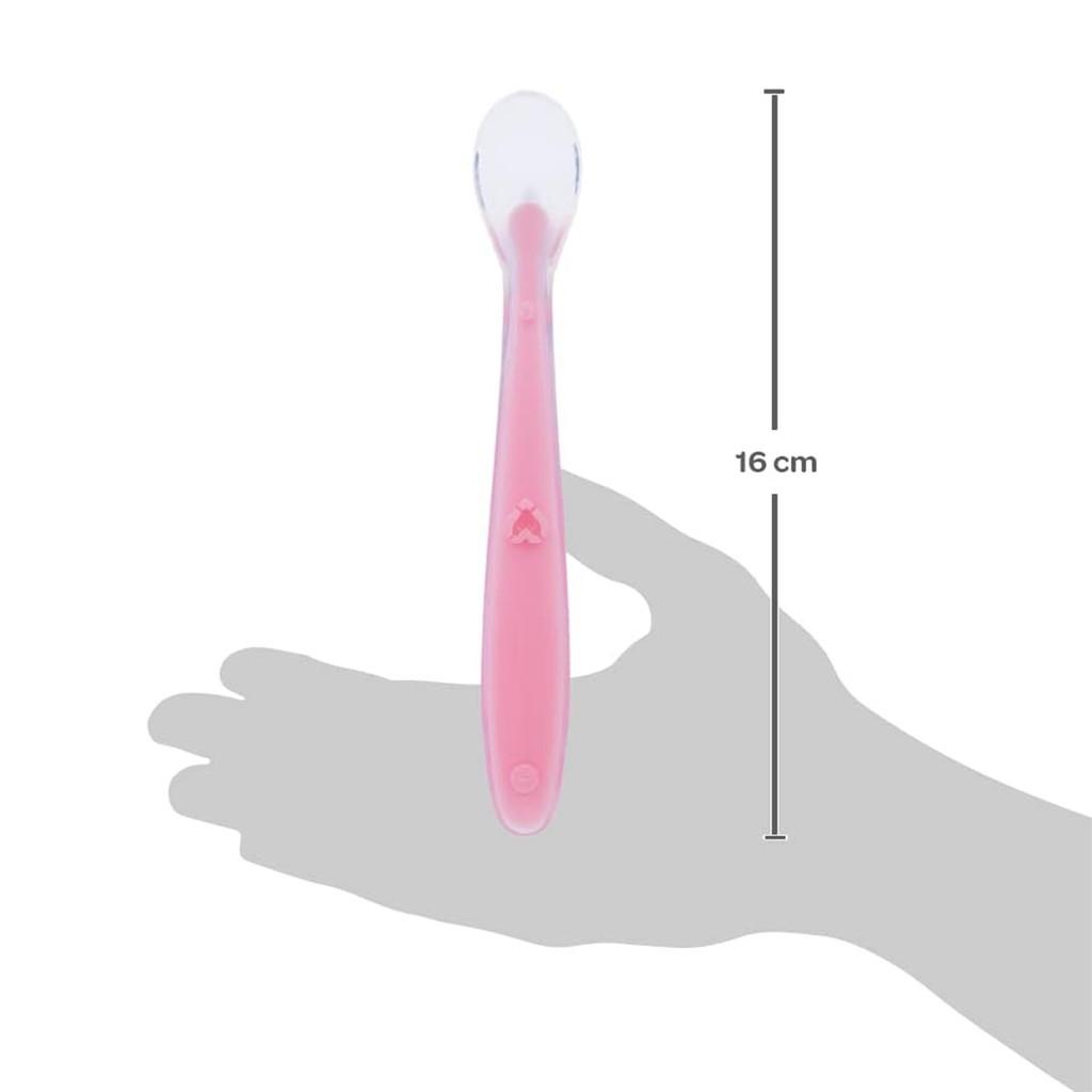 Kit 2 Colheres Silicone Buba Alimentação Bebê Rosa/lilás