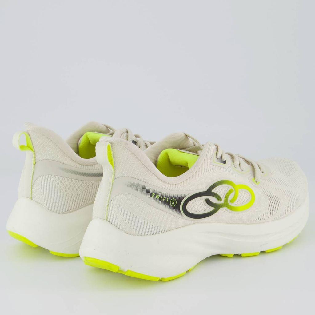 Tênis Olympikus Swift 5 Feminino Off White E Amarelo