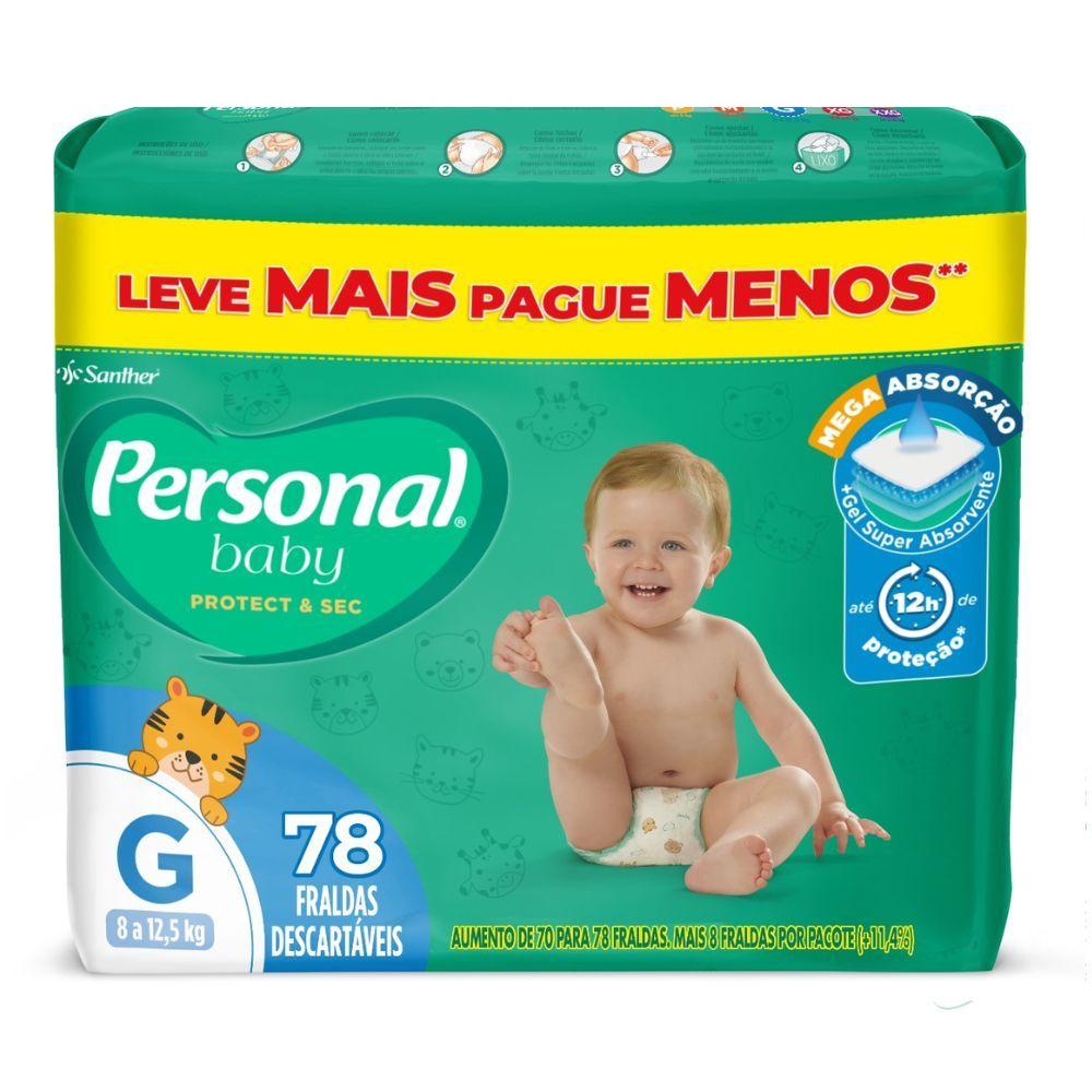 Fralda Infantil Personal Baby Protect Sec Tamanho G Com 78 Tiras