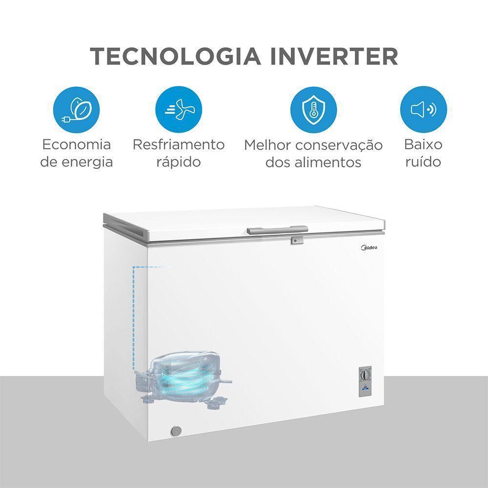 Freezer Midea Horizontal 293L 1 Porta Branco Bivolt (mdrc411fzd013)
