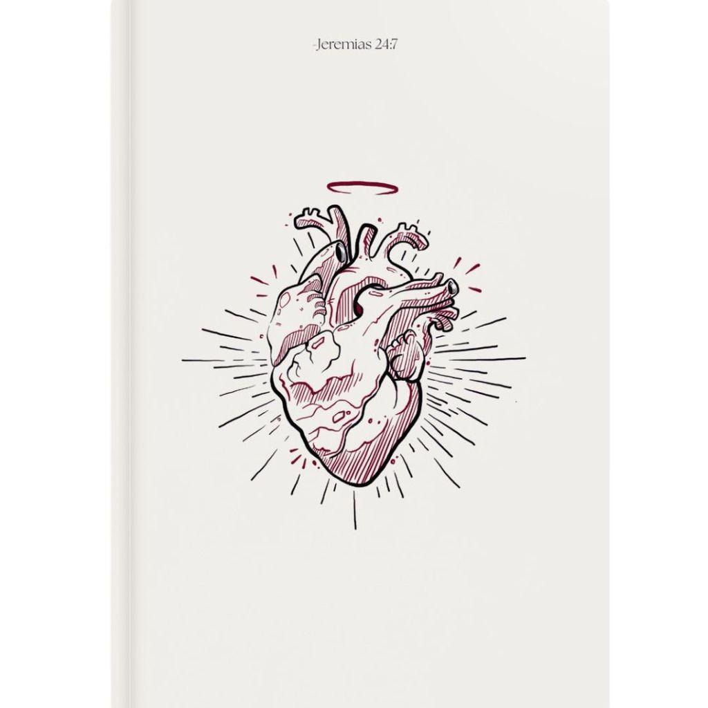 Caderneta Sem Pauta Anotações Moleskine Coração Redimido Branco
