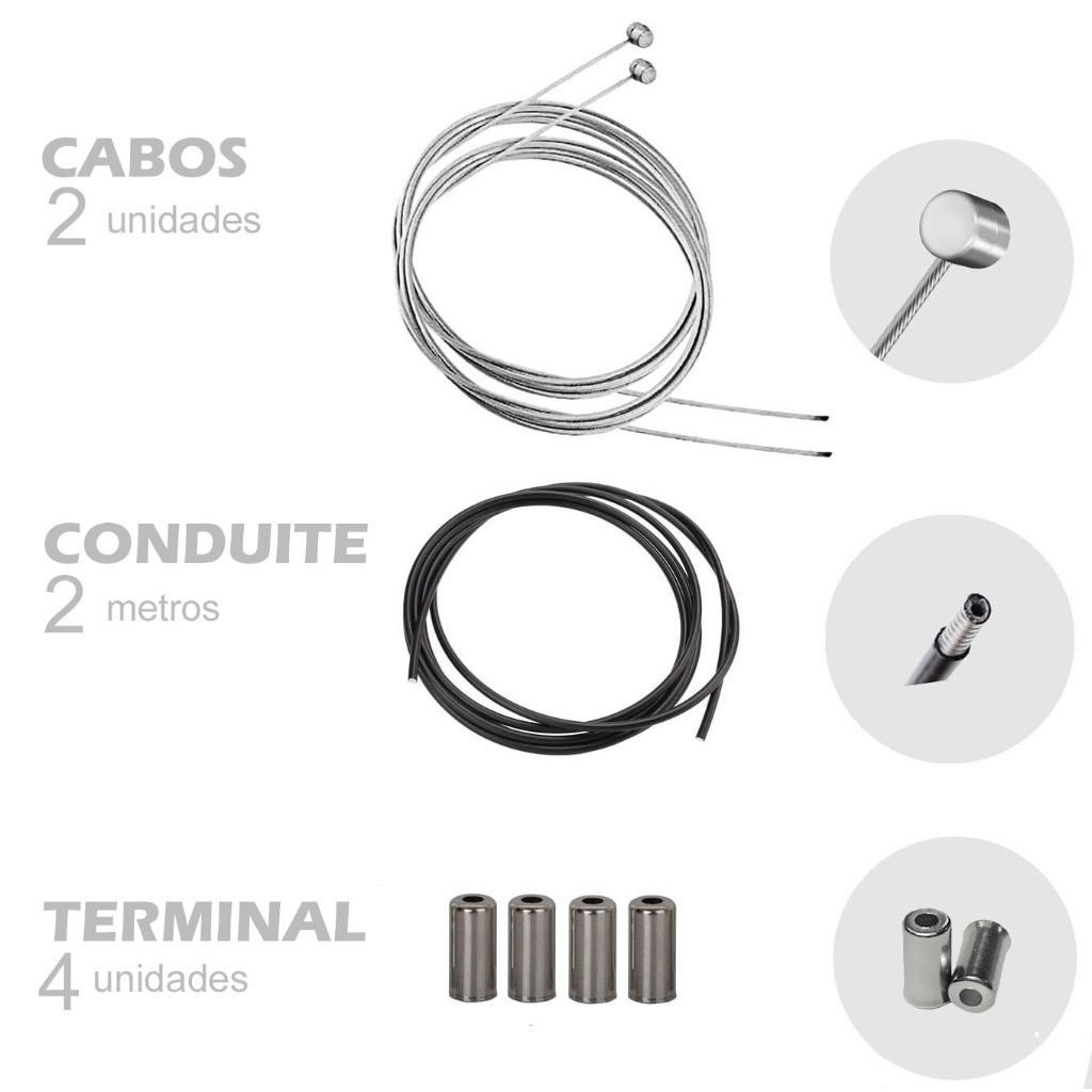 Kit Freio Disco Mecanico Bike 160mm Bike Com Manetes Aluminio