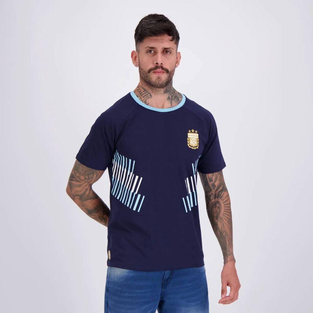 Camisa Argentina Ribbon Marinho 10 Messi