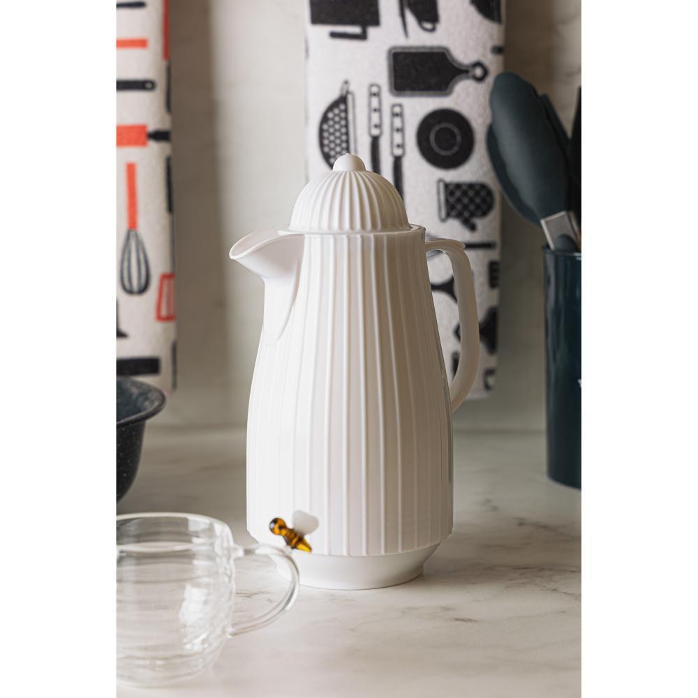 Garrafa Térmica Lyor Mini Bambu De Plástico Branca 400ml